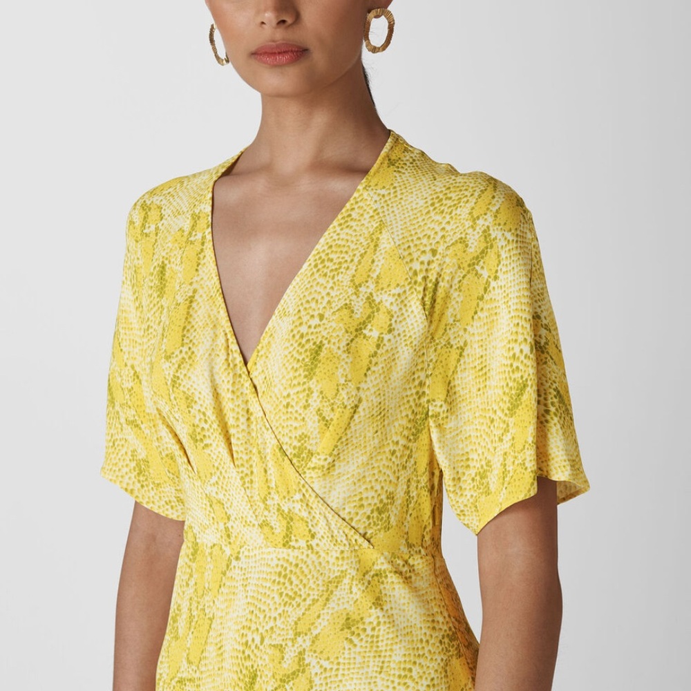 Whistles Vibrant Yellow Snake Print Blouse